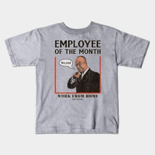 Vintage Employee Of The Month Work From Home 2021, Online Working Shirt 2021 Edition Kids T-Shirt